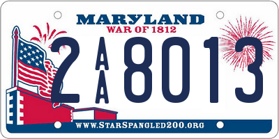 MD license plate 2AA8013