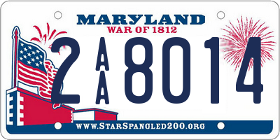 MD license plate 2AA8014