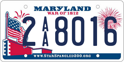 MD license plate 2AA8016