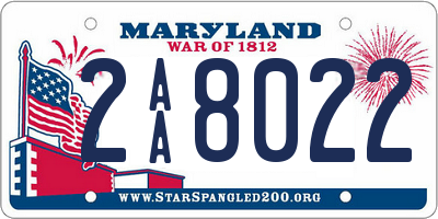 MD license plate 2AA8022