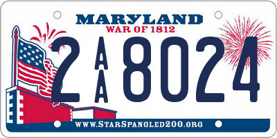 MD license plate 2AA8024