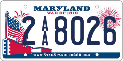 MD license plate 2AA8026