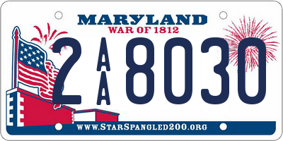 MD license plate 2AA8030