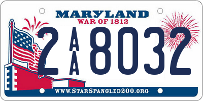 MD license plate 2AA8032