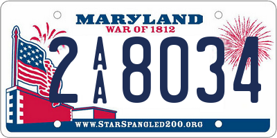 MD license plate 2AA8034