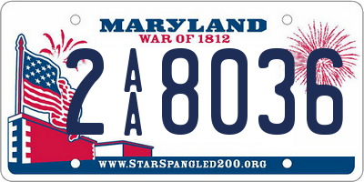 MD license plate 2AA8036