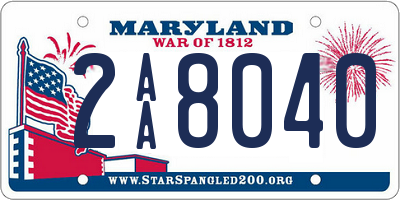 MD license plate 2AA8040