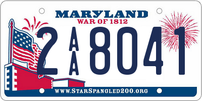 MD license plate 2AA8041