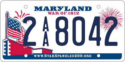 MD license plate 2AA8042