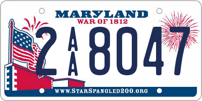 MD license plate 2AA8047
