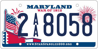 MD license plate 2AA8058