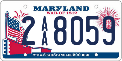 MD license plate 2AA8059