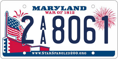 MD license plate 2AA8061