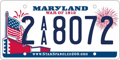 MD license plate 2AA8072