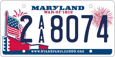MD license plate 2AA8074