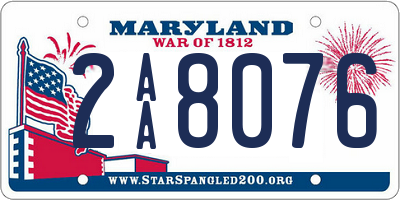 MD license plate 2AA8076