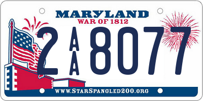 MD license plate 2AA8077