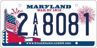 MD license plate 2AA8081