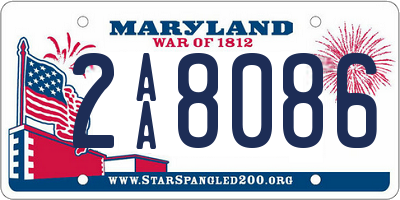 MD license plate 2AA8086