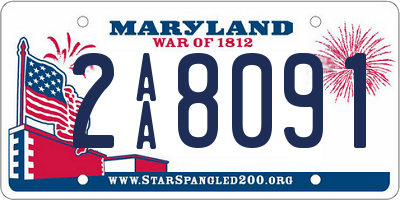 MD license plate 2AA8091