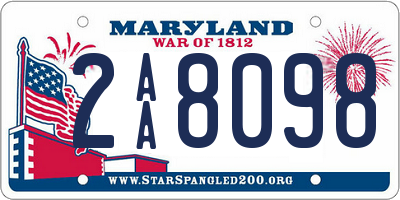 MD license plate 2AA8098