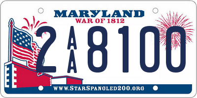 MD license plate 2AA8100