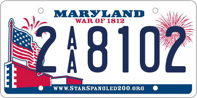 MD license plate 2AA8102