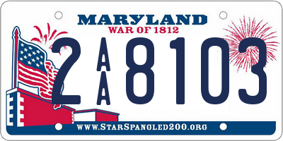 MD license plate 2AA8103