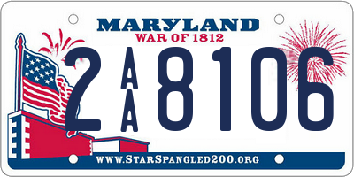 MD license plate 2AA8106