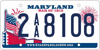 MD license plate 2AA8108