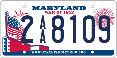 MD license plate 2AA8109