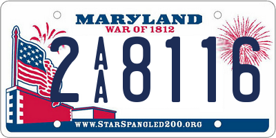 MD license plate 2AA8116