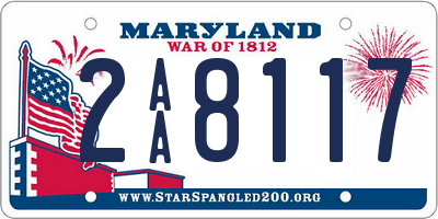 MD license plate 2AA8117