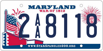 MD license plate 2AA8118
