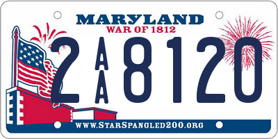 MD license plate 2AA8120