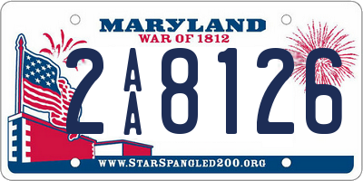 MD license plate 2AA8126