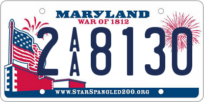 MD license plate 2AA8130