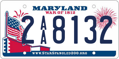 MD license plate 2AA8132