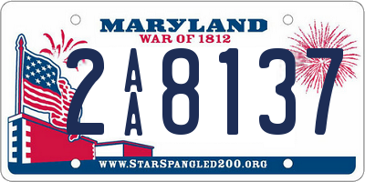 MD license plate 2AA8137