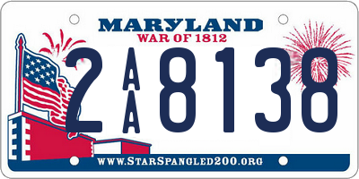 MD license plate 2AA8138