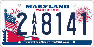 MD license plate 2AA8141