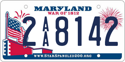 MD license plate 2AA8142