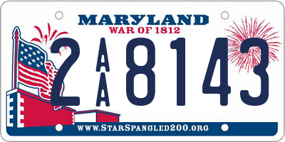 MD license plate 2AA8143
