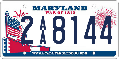 MD license plate 2AA8144