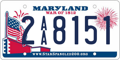 MD license plate 2AA8151
