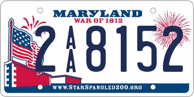 MD license plate 2AA8152
