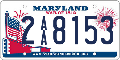 MD license plate 2AA8153