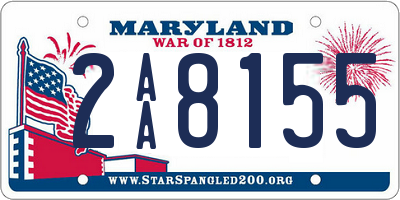 MD license plate 2AA8155