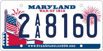 MD license plate 2AA8160