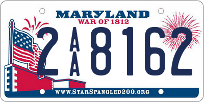 MD license plate 2AA8162